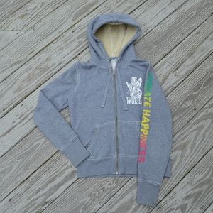 Gap "Create Happiness" soft gray hoodie